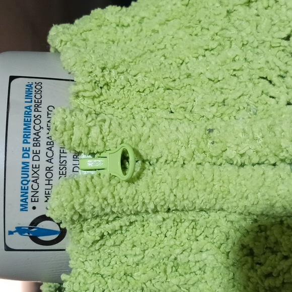 Sarah McKenzie Bright Green Long Sleeve Zip up Sweater Sz PM, - Picture 4 of 9